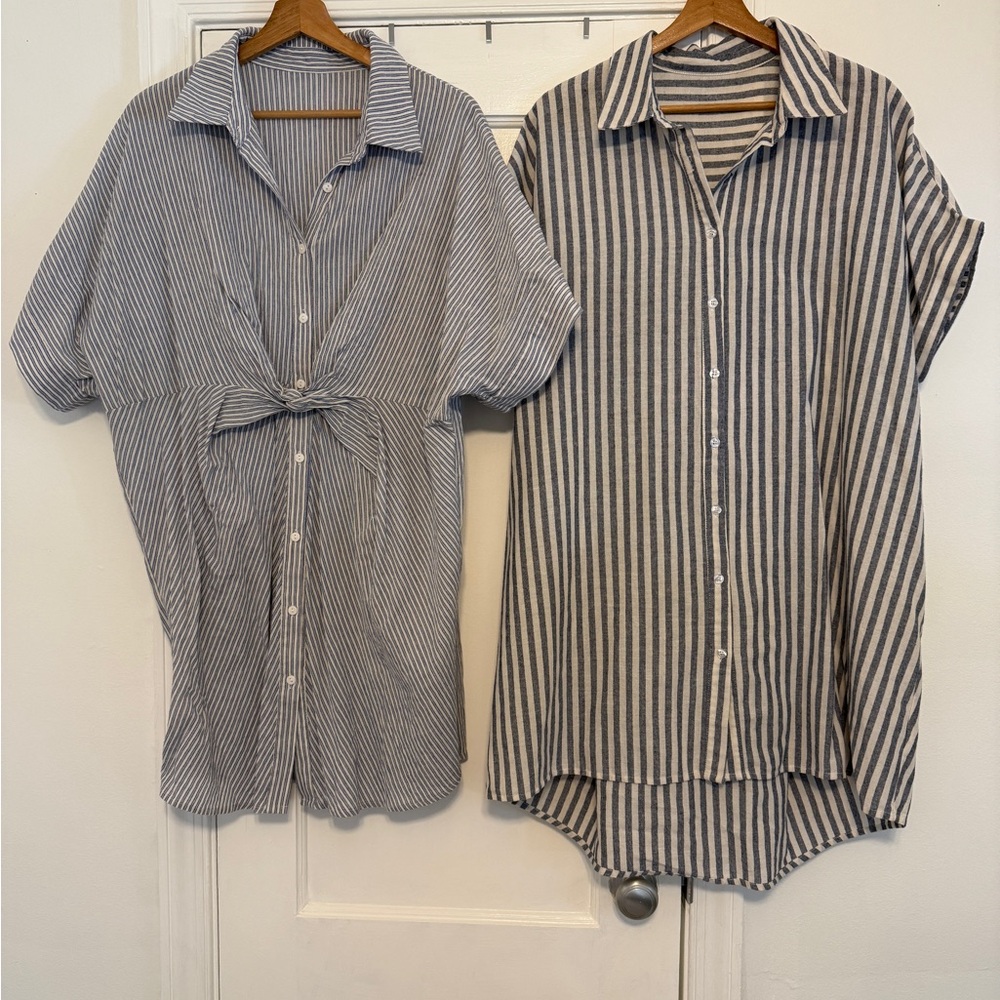 Bundle of Two Striped Shirt Dresses